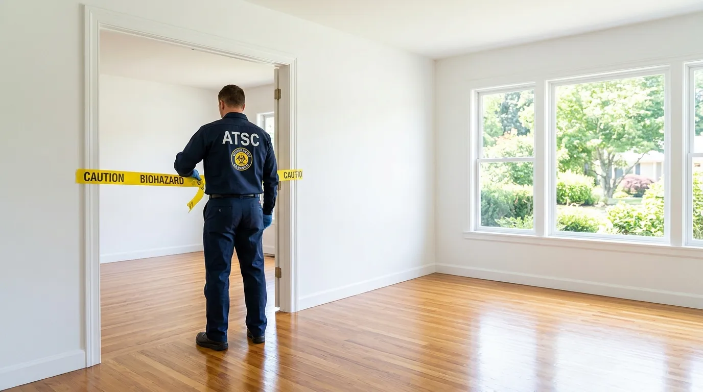 Certified biohazard cleanup crew performing Trauma Scene Cleanup in Englewood